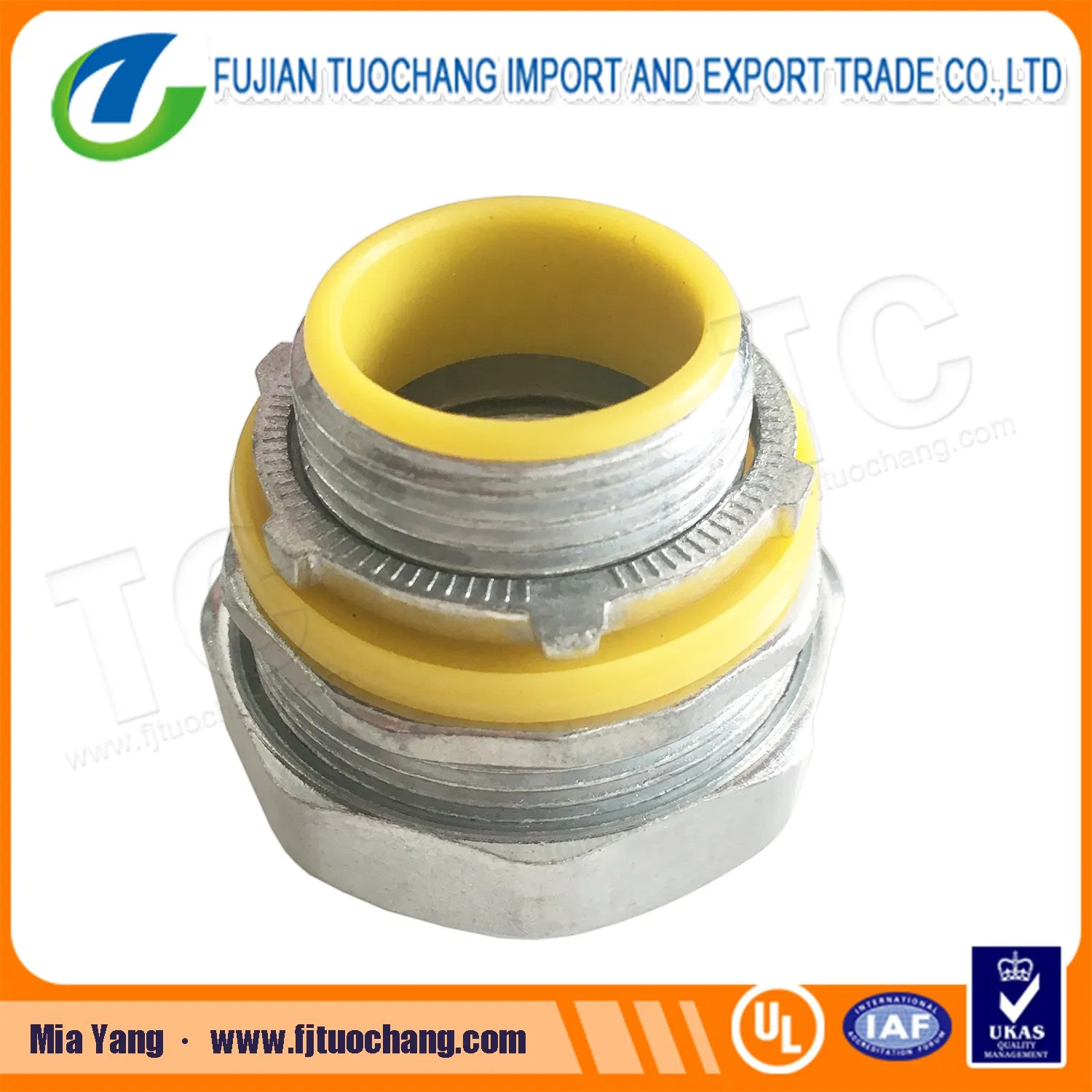 Liquid Tight Flex Straight Connector with PVC Throat