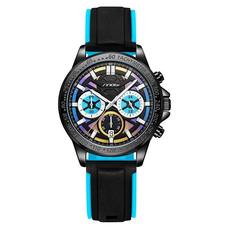 Waterproof Sports Men Wristwatch Quartz Multi-Function Watch for Men Luminous Chronograph