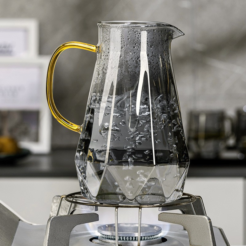 1500ml Hot Selling High Quality Crystal Glass Water Pitcher Set with Stainless Steel Lid
