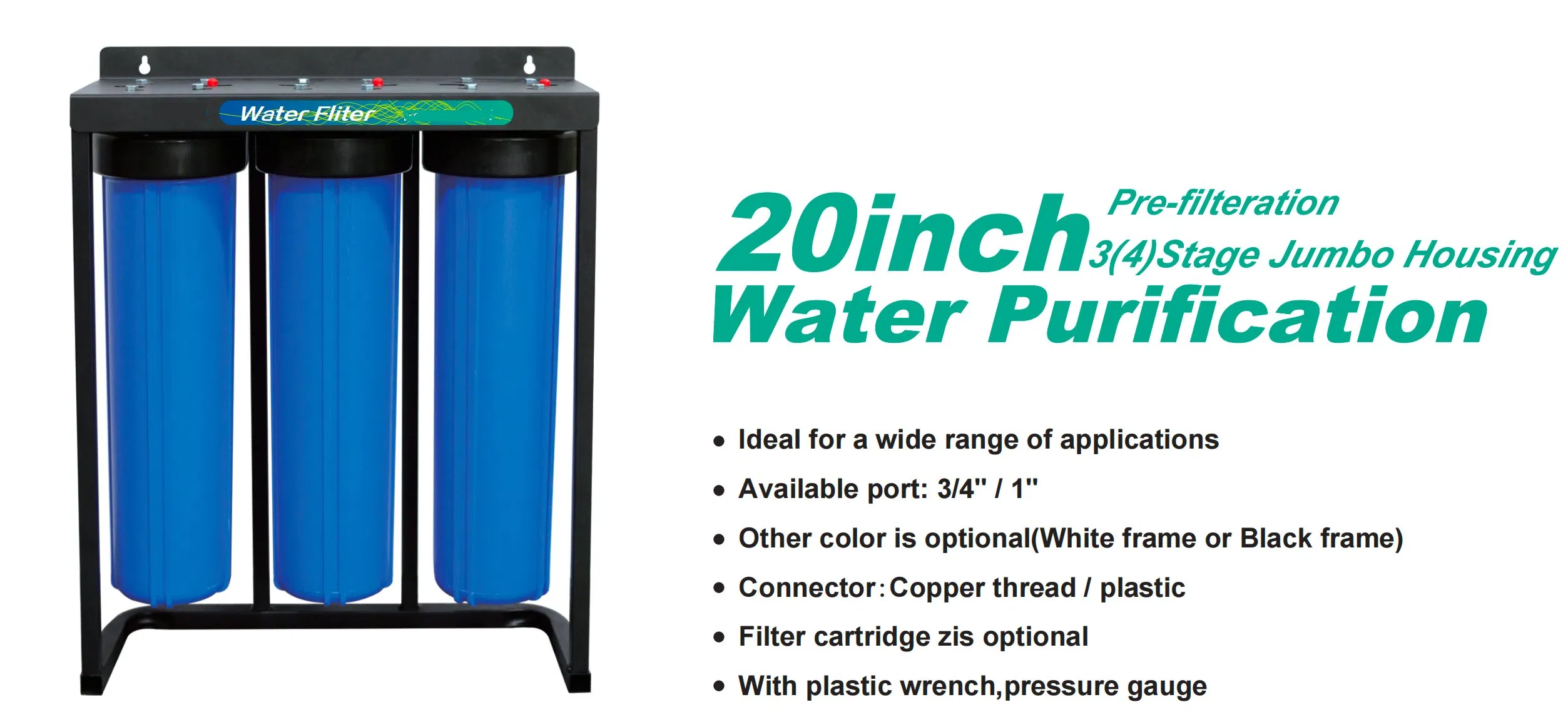 3 Stage Jumbo Big Blue Water Filter