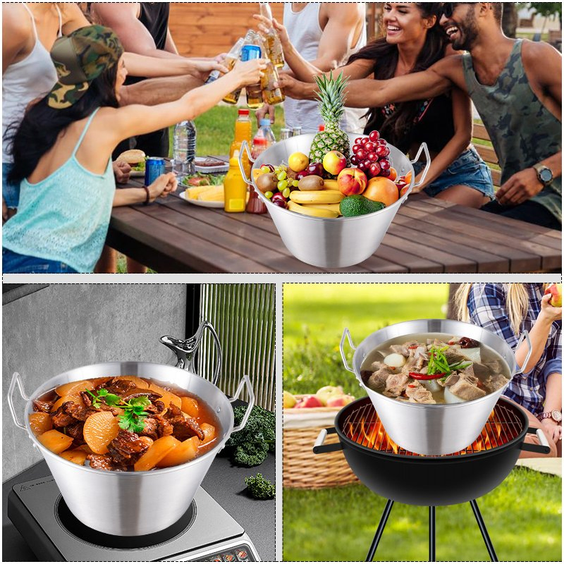 Daosheng High Quality Multi-Purpose Cookware Sets Stainless Steel Cazo Deep Big Cooking Pot Set Frying Pan Suitable for Carnitas Panza