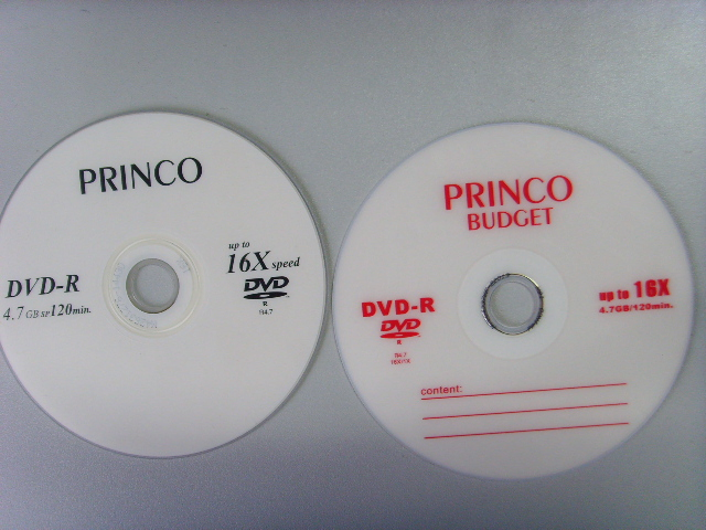 Чистые DVD-R диски Princo 16X, 4.7ГБ, оптом