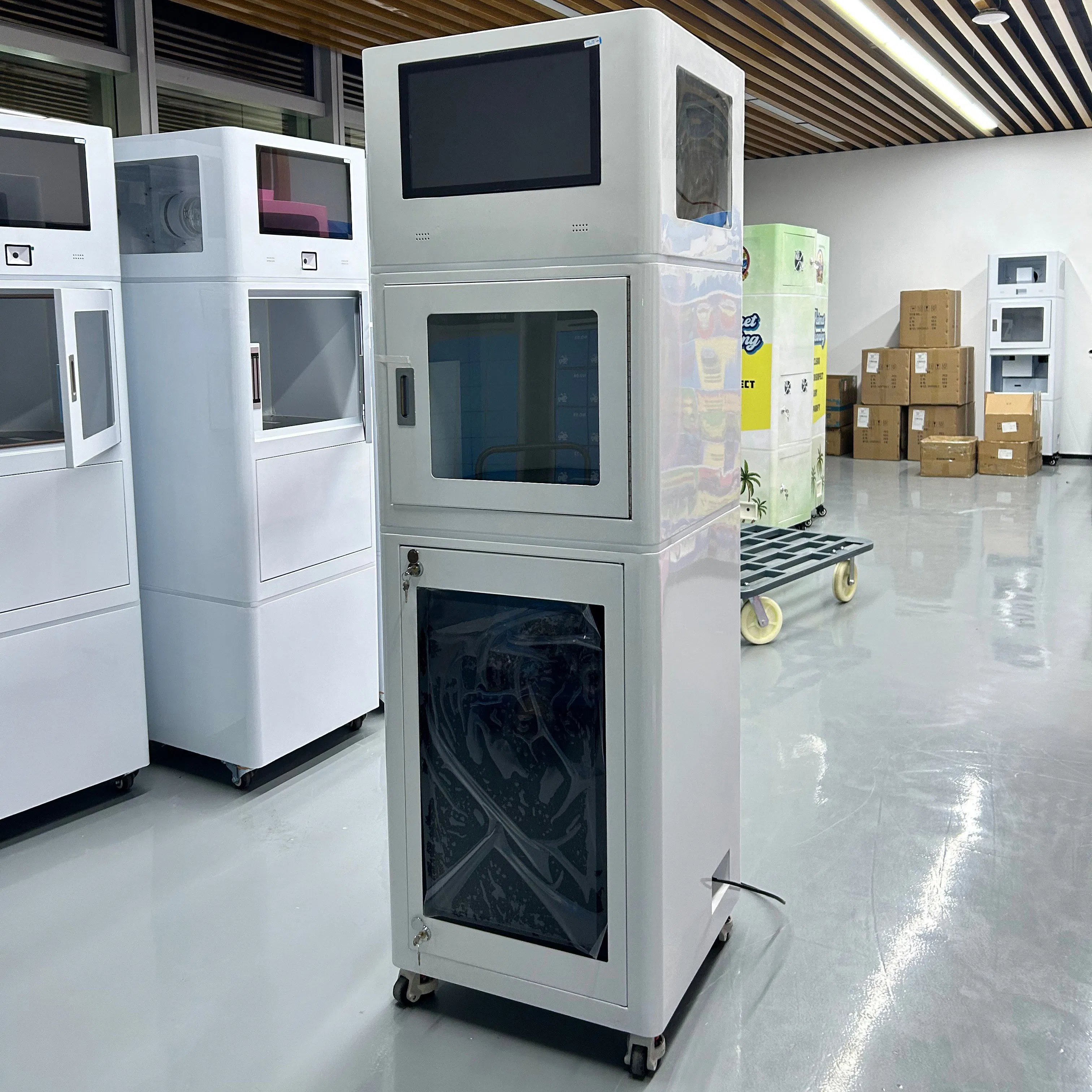 Upus Factory Custom 27 Advertising Screen Motorcycle Helmet Cleaning Machine Helmet Cleaning Vendo Machine