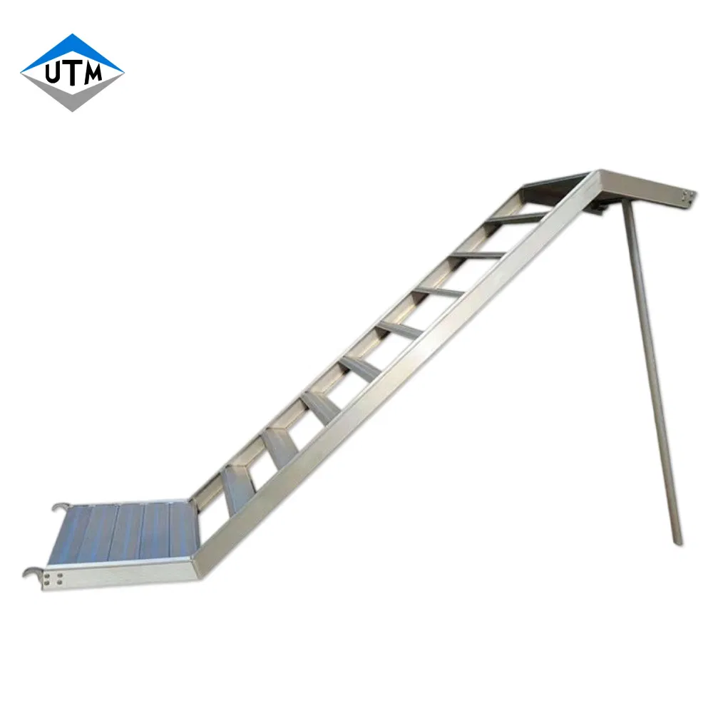 Aluminum Alloy Scaffolding Ladder Adjustable Aluminum Stair Height 2-6m Anti-Corrosion for Outdoor Use