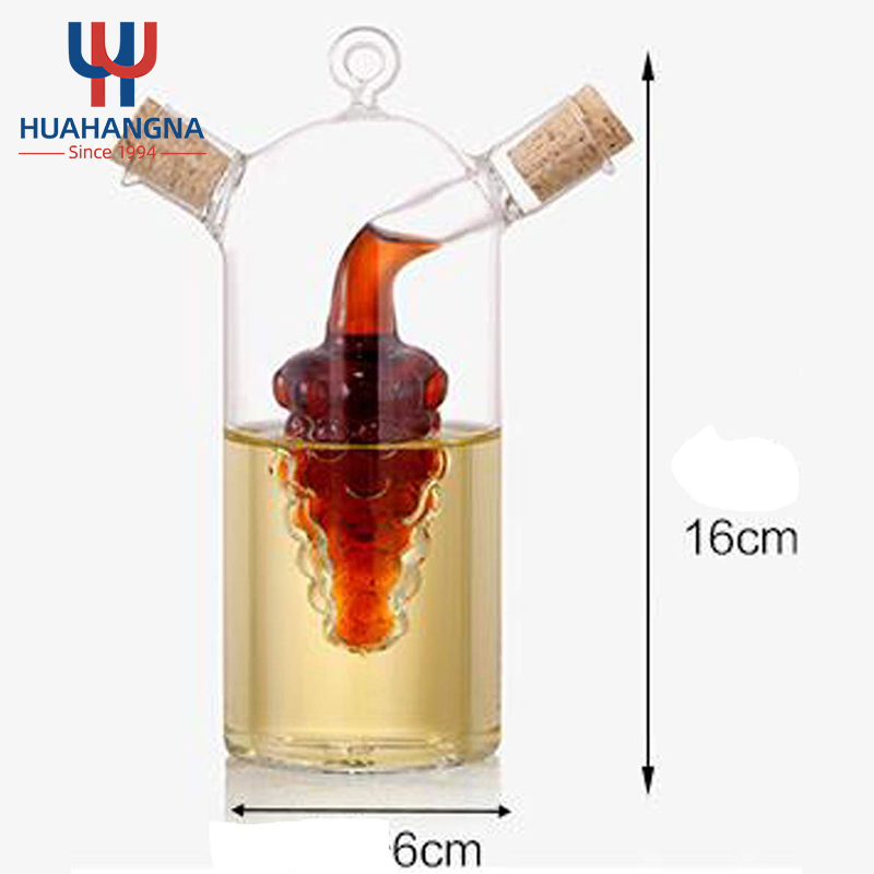 Function Kitchen 2 in 1 Glass Tea Set Oil-Water Separator Creative Syrup Dispenser Oil Dispenser