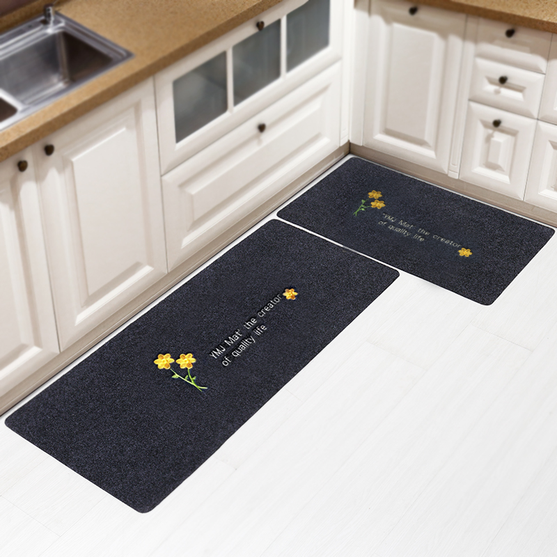 Customized Logo Embroidered Door Mat with TPR Backing for Kitchen