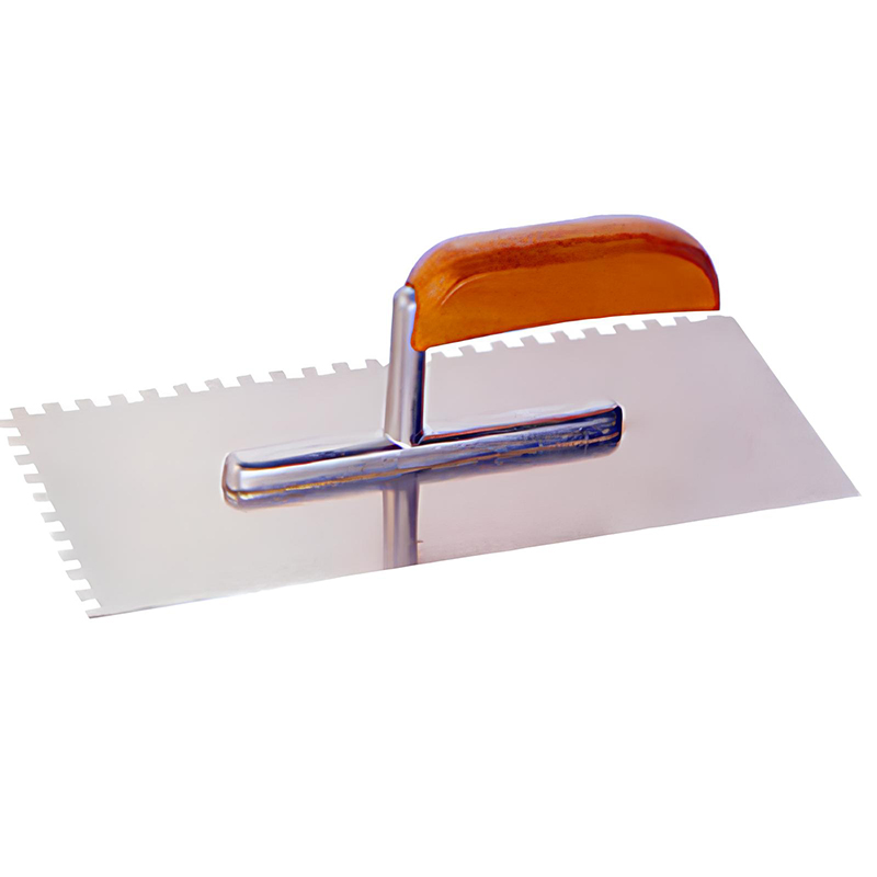 Plastering Trowels with Square Tooth, Wooden Handle