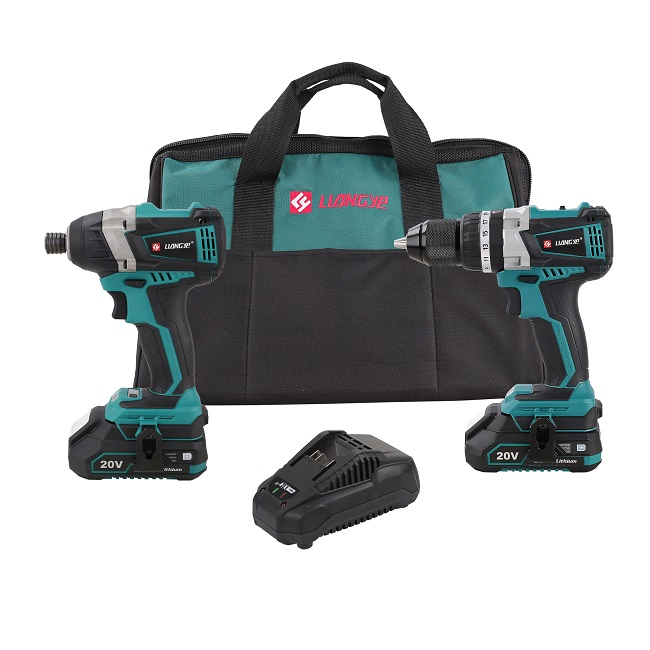 Liangye Power Tool 18V Cordless Impact Driver and Hammer Drill Set