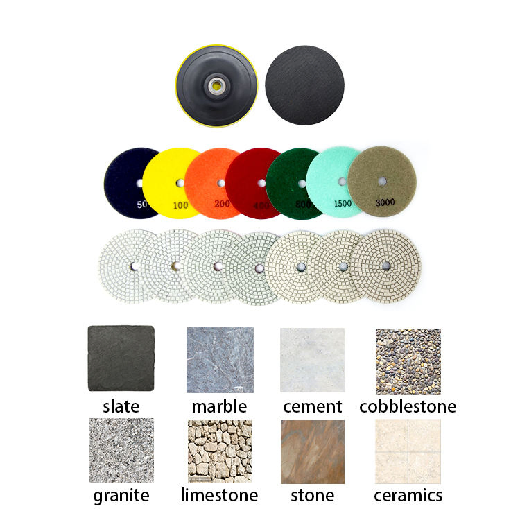 3 Step Polishing Pads Stone Granite Concrete Wet Granite Marble Abrasive Disc