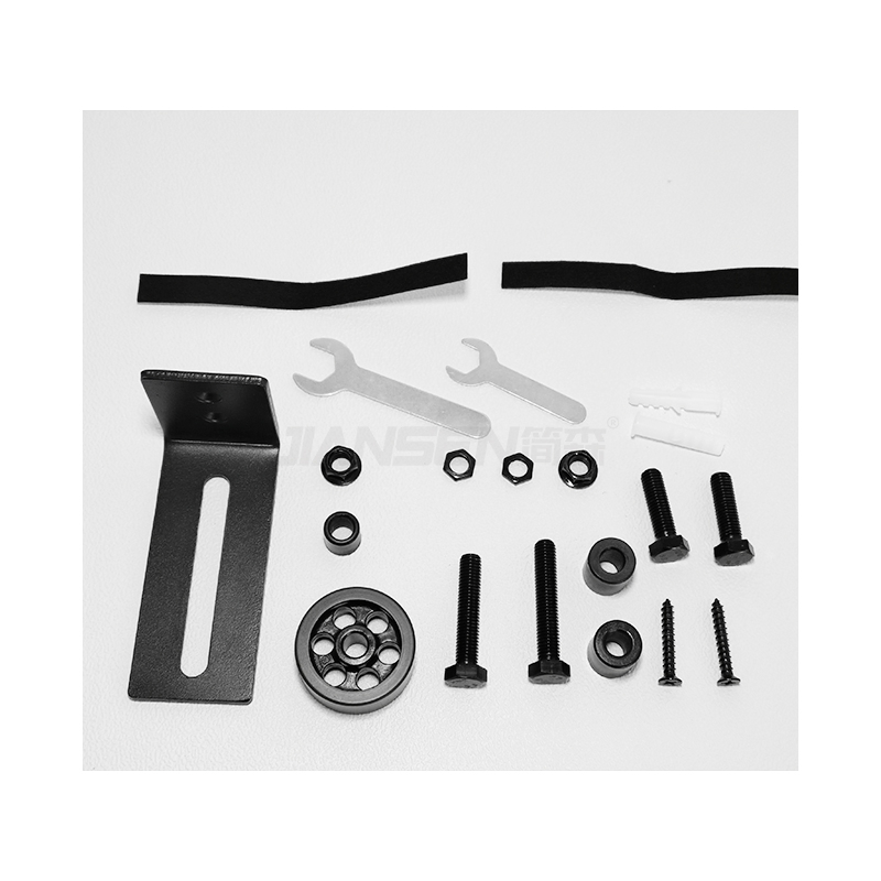 Adjustable Heavy Duty Black Floor Door Guides Flush Flat Bottom Design Black Carbon Steel Roller Floor Guide for Sliding Barn Door