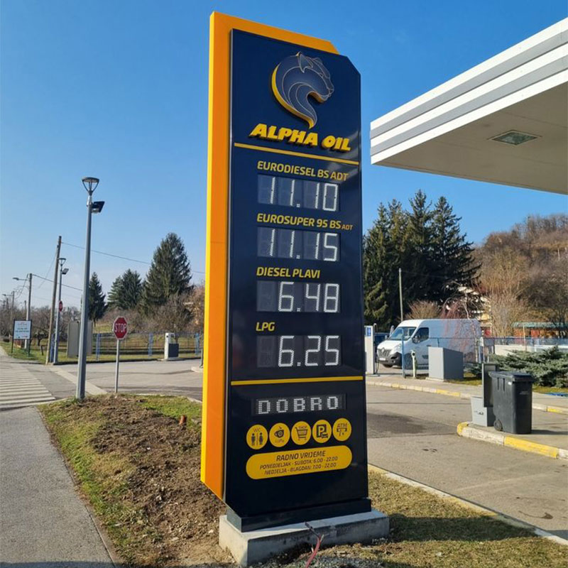 Outdoor Advertising Pylon Sign Gas Sign Petrol Station Electric Pylon