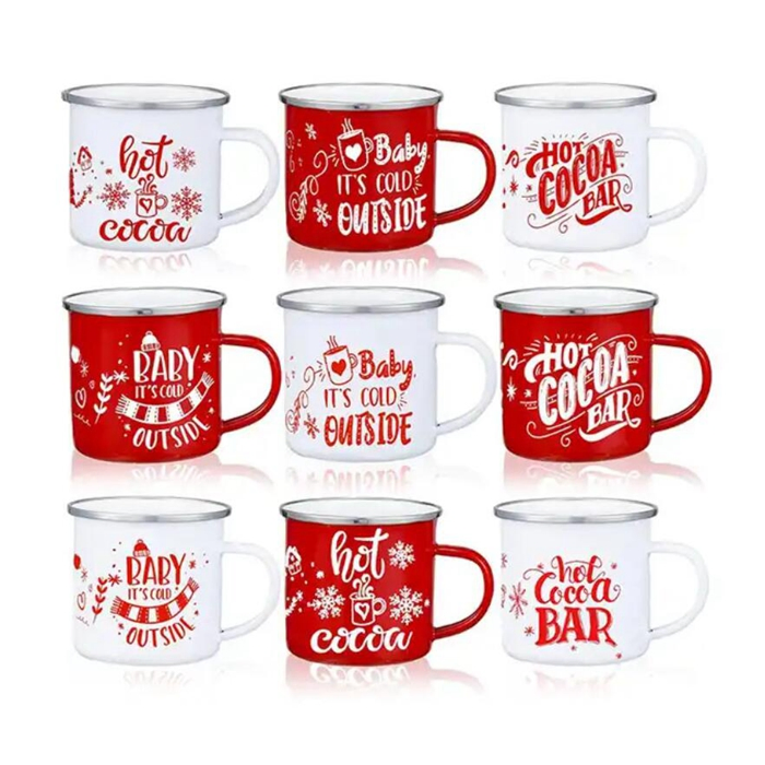 Enamel Camping Cup for Coffee Tea Home Picnic Travel Indoor Outdoor