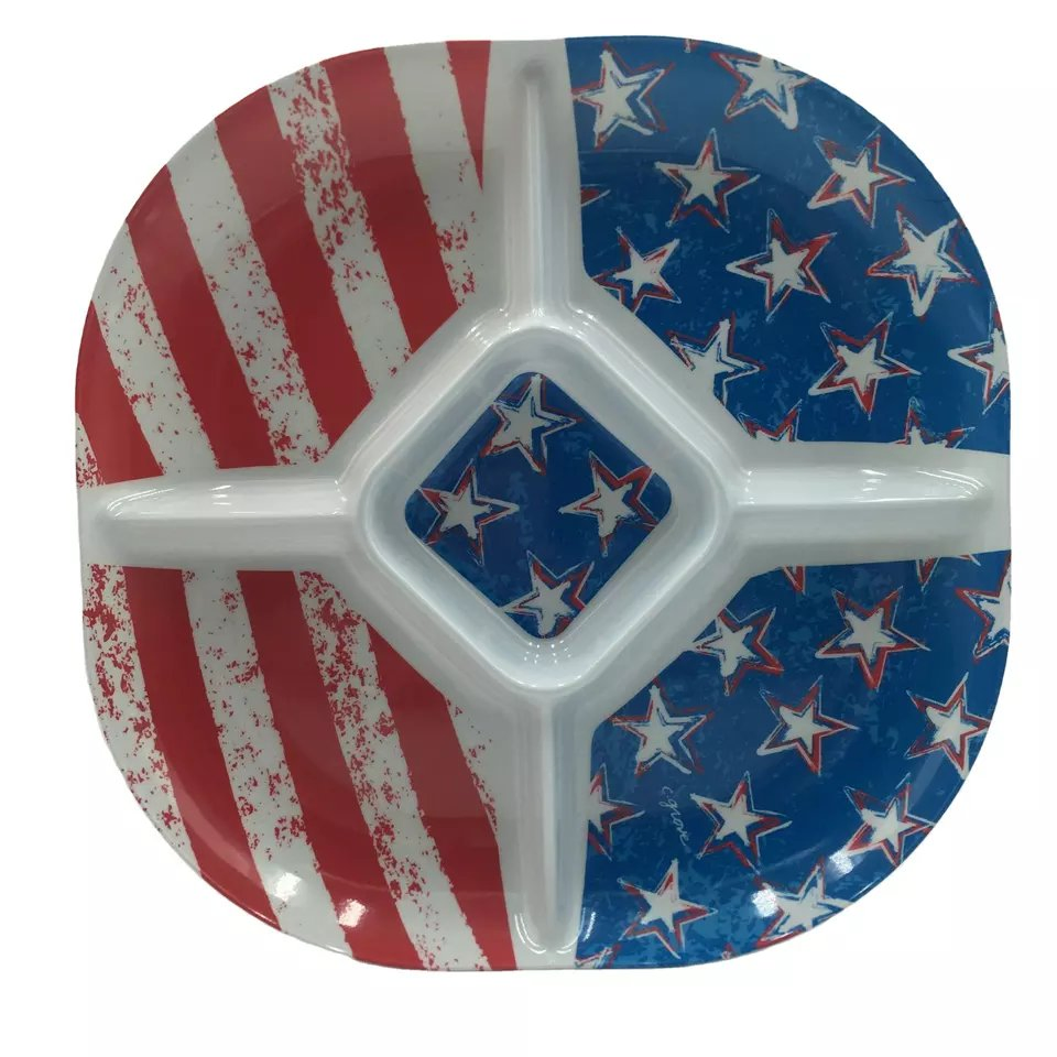 Melamine Divided Plate Dishwasher Safe Melamine Trays Chips Plate Melamine Serving Tray