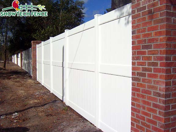White PVC 6′ H/8′ W Vinyl Privacy Garden Fence