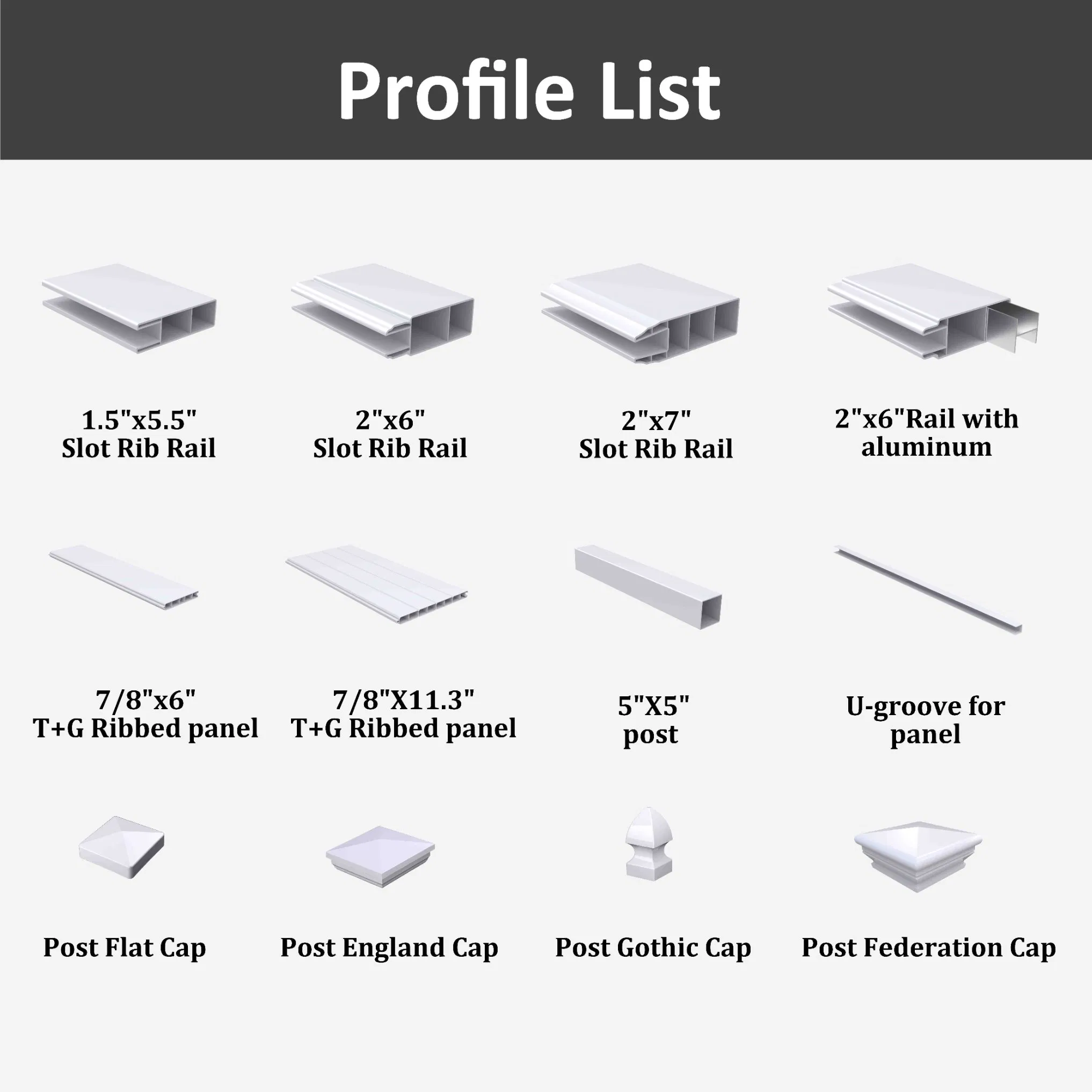 6FT. Hx8FT. W White Vinyl PVC Plastic Privacy Fence Panels for Garden
