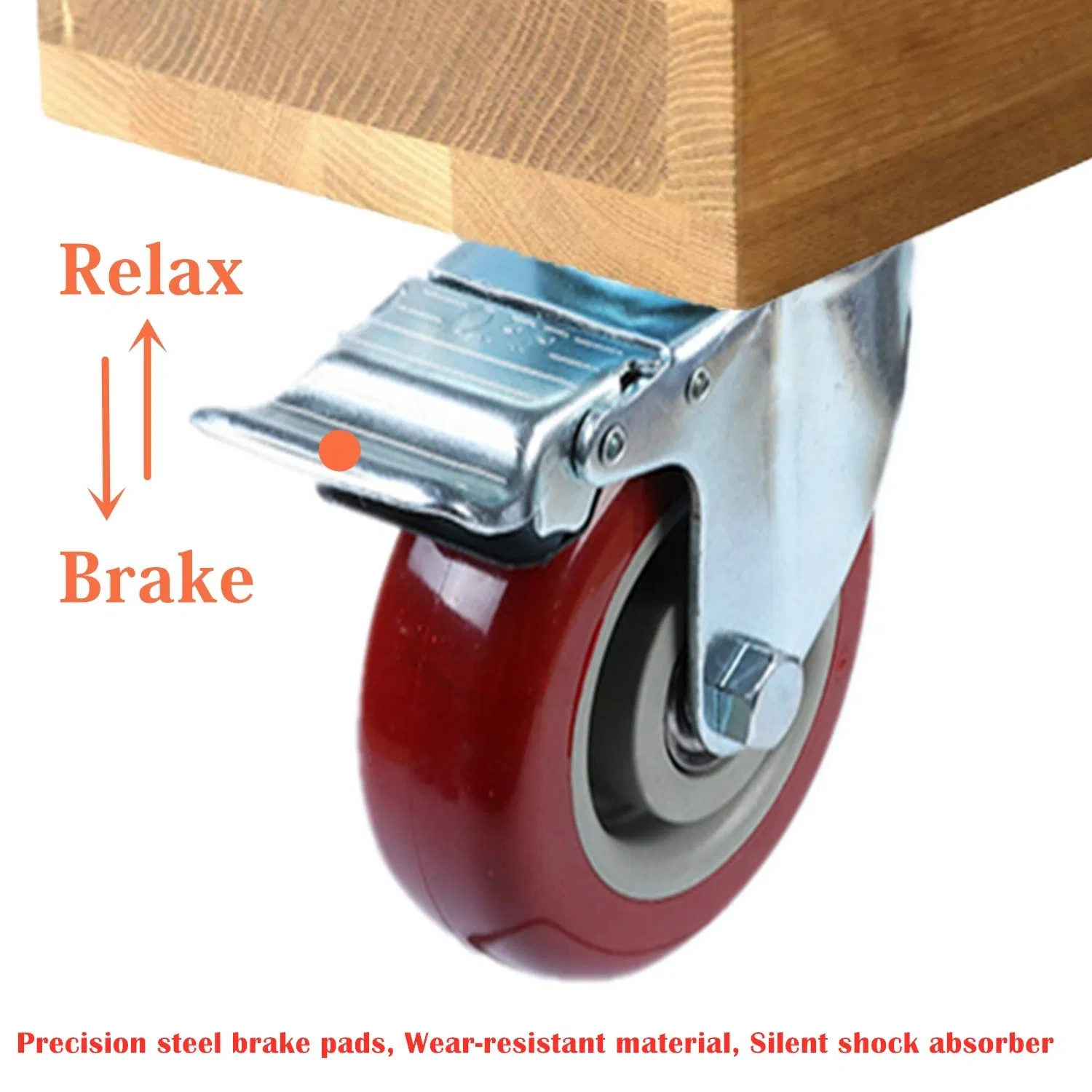 Super Load-Bearing/Lockable Polyurethane 360-Degree Steering Casters/Directional Wheels