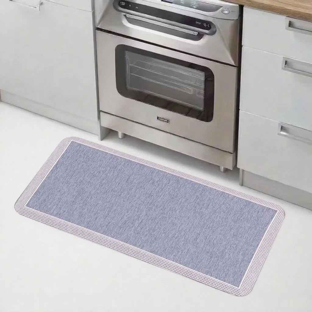 Custom Wholesale Non-Slip Recycled PU Foam Cushioned Woven Fabric Anti-Fatigue Kitchen Mat