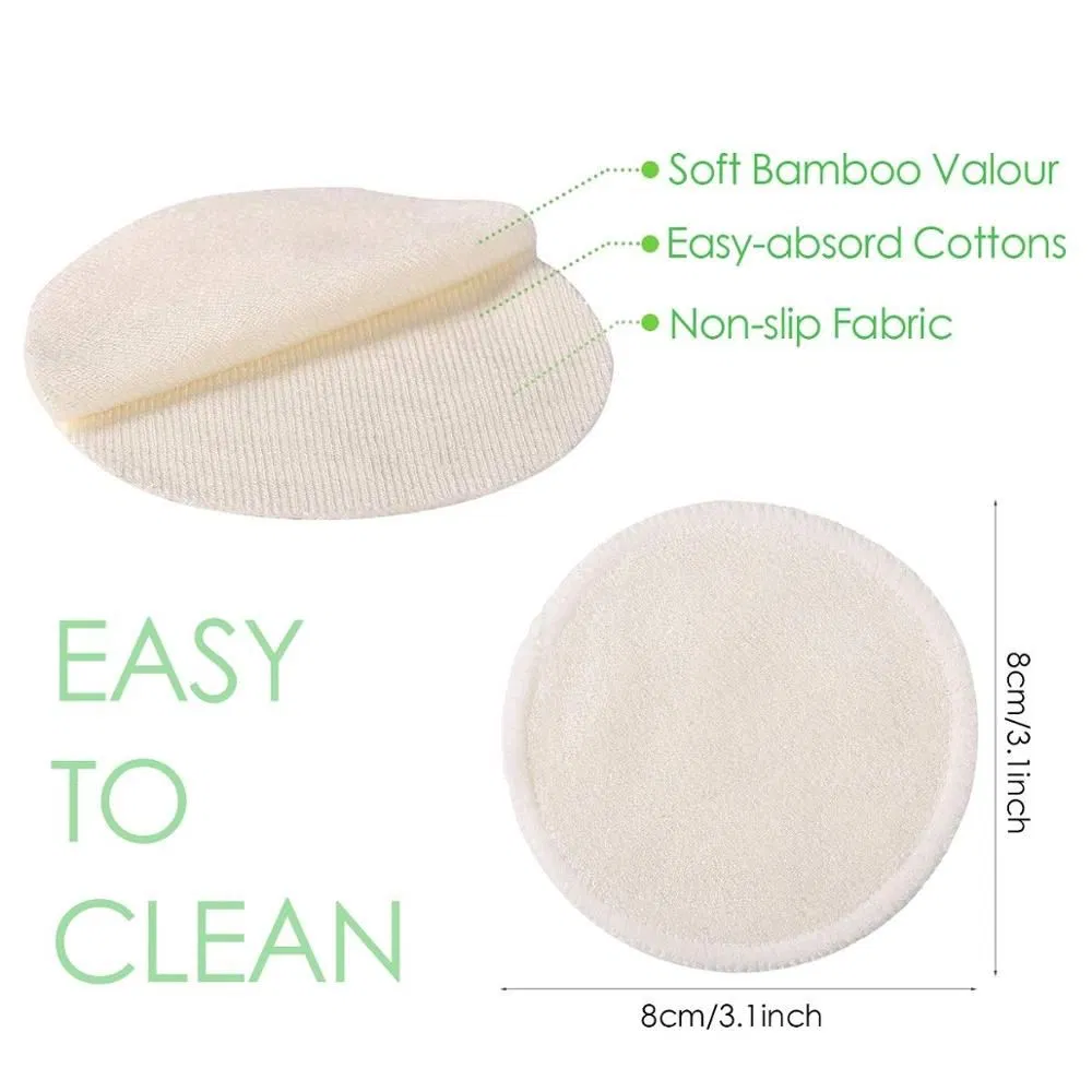 Reusable Cleaning Bamboo Fibre Cotton Facial Make up Remover Pads