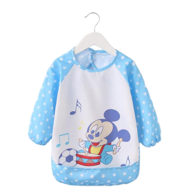 Animal Printing Cloth Baby Bibs Smock Children Bib Burp Long Sleeve Baby Clothes for Having Dinner