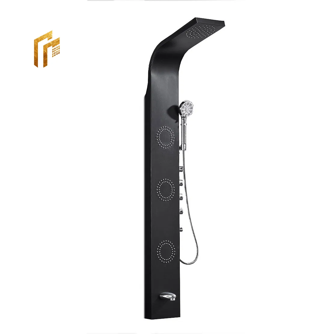 Factory Direct Price Modern Matte Black SUS304 Bath Shower Fixtures System Set Kit Tower Panel with Handheld