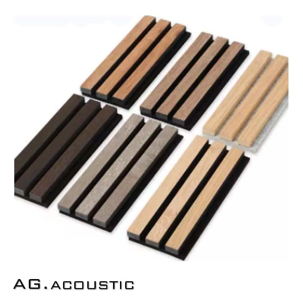 AG. Acoustic Oak Veneer Pet Soundproofing Felt Acoustic Wooden Slatted Wall Panels