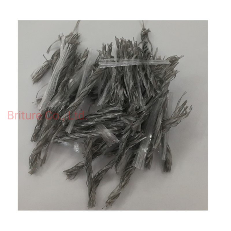 Polypropylene PP Mesh and Bunchy Hybrid Type Fiber for Concrete