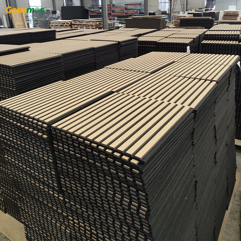 Innovative Sound Absorbing Decorative Slat Wood Soundproof Decoration Acoustic Panel for Wall and Ceiling