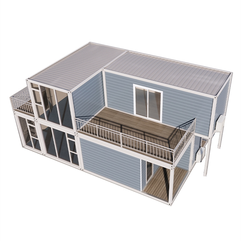 Fast Assembled Luxury 2 Stories Apartment Modular Flat Pack Container House with Kitchen Living Area and a Roof Terrace