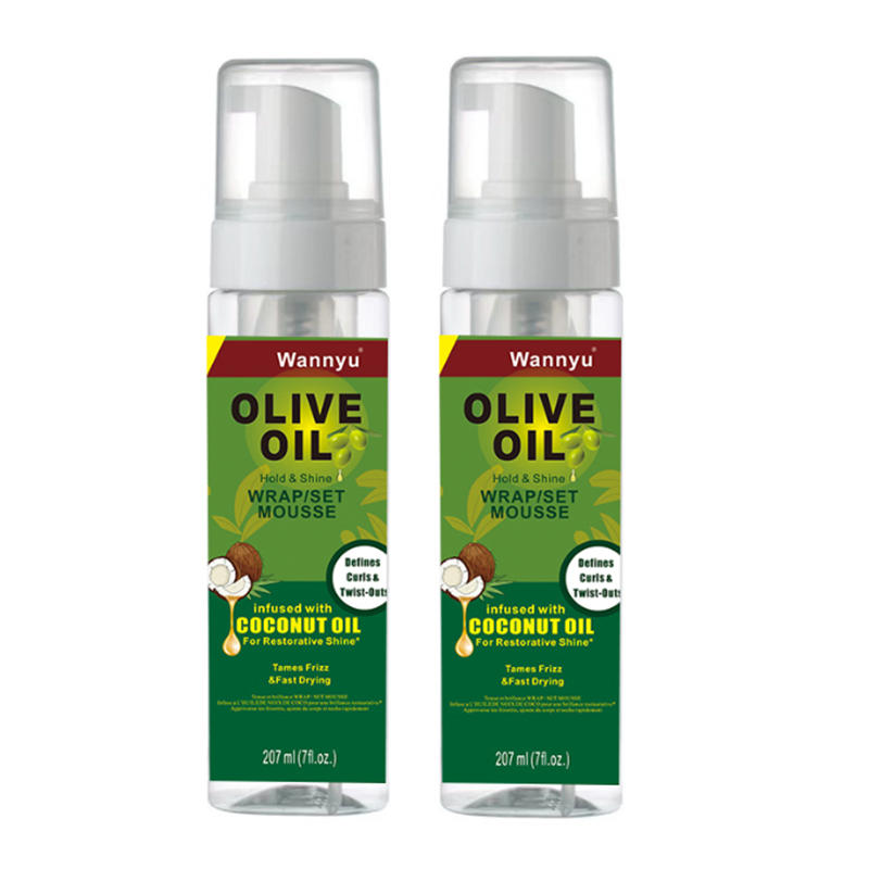 Natural Olive Oil Curly Hair Mousse Foam Manufacturer for Men and Women Hair Hold Anti-Frizz Styling Mousse Foam
