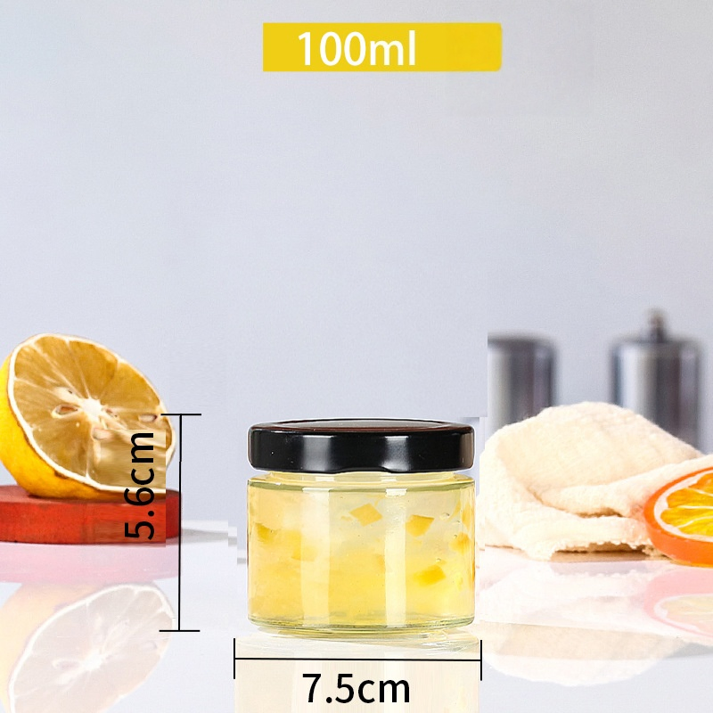 Стеклянная банка 100 мл с логотипом для меда и заготовок