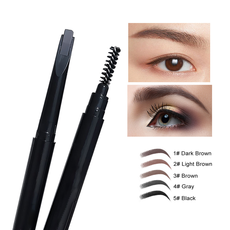 5 Colors Natural Mineral Long-Lasting Anti-Smudge Waterproof Double-Headed Eyebrow Pencil