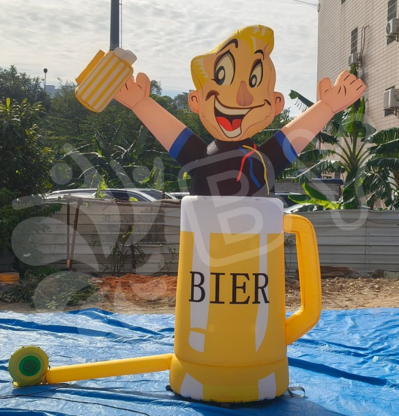 Advertising Inflatable Abraham Cartoon Stand on Beer Cup to Netherlands