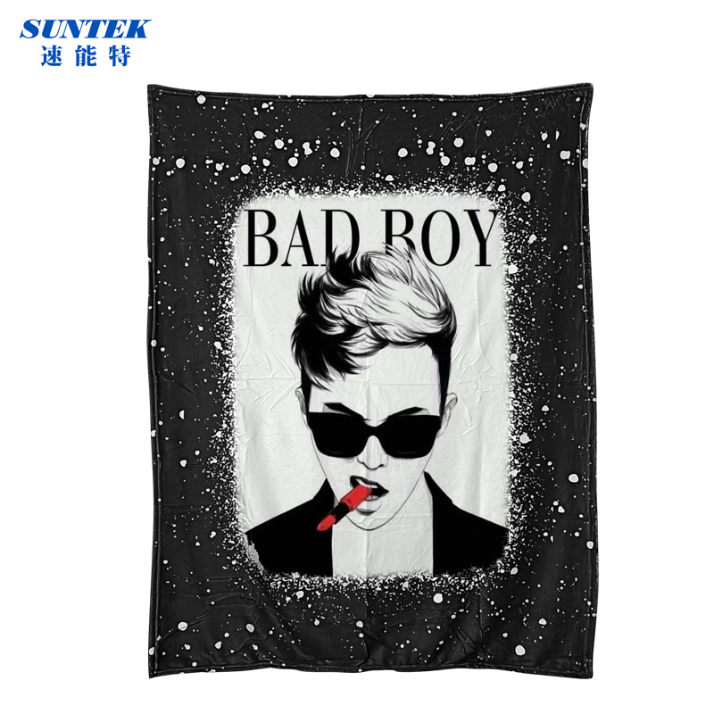 Sublimation Faux Bleach Baby Fleece Blanket for Gift