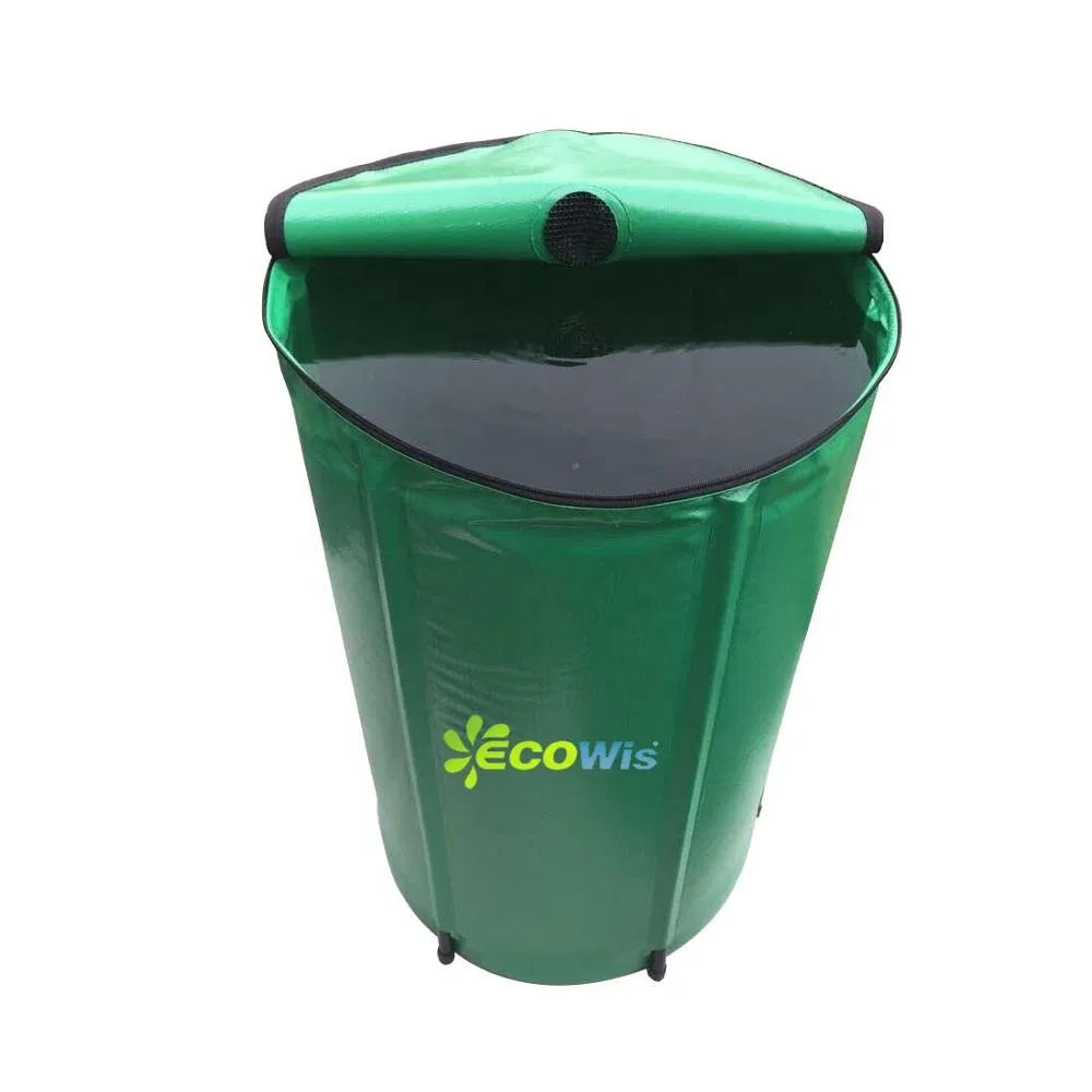 750L Foldable Rain Barrel Water Butt PVC Tarpaulin Collapsible Water Tank for Rainwater Harvesting