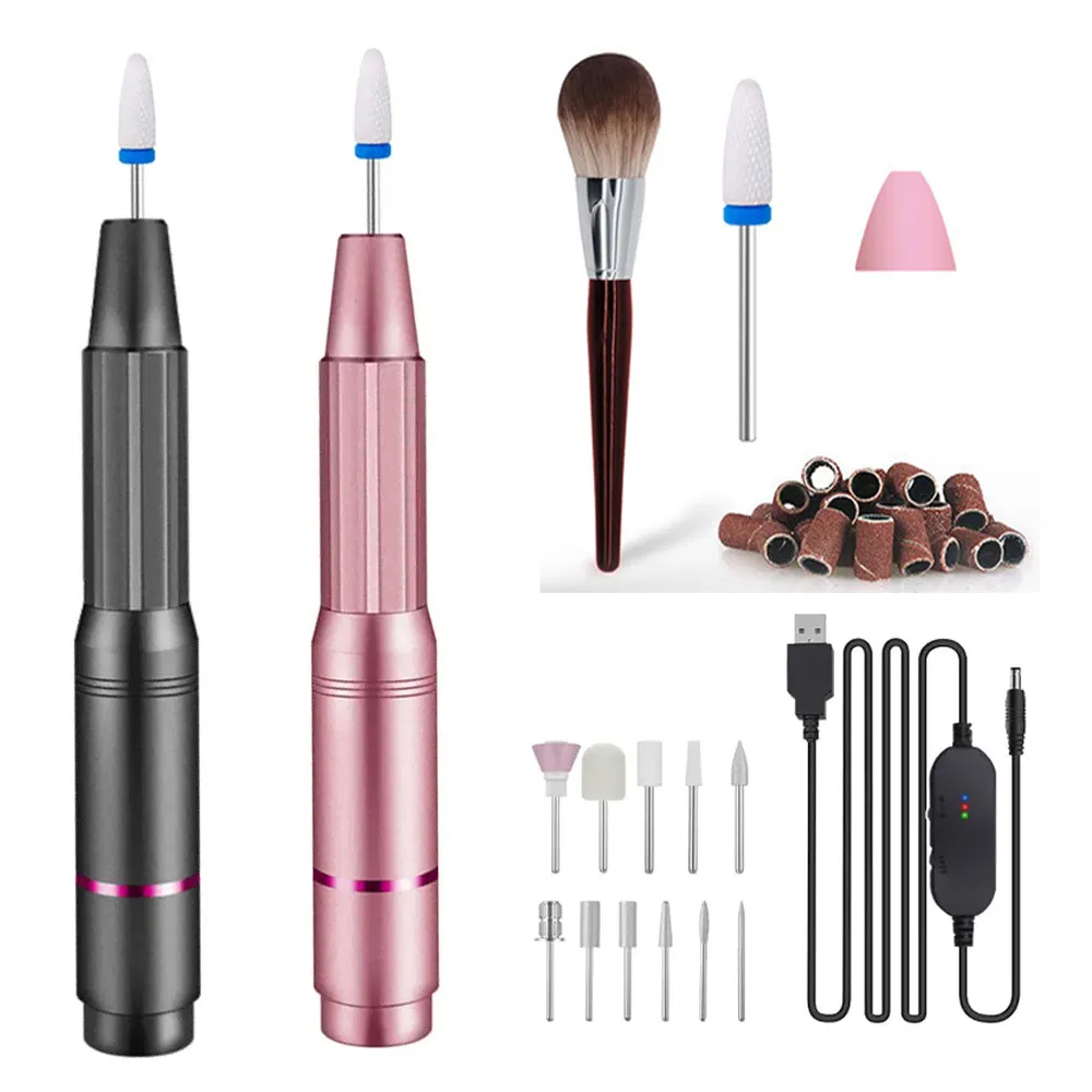 Electric Rechargeable Manicure File Pen Nail Art Set 25000rpm Mini Cordless Polisher Nails Drill Machine