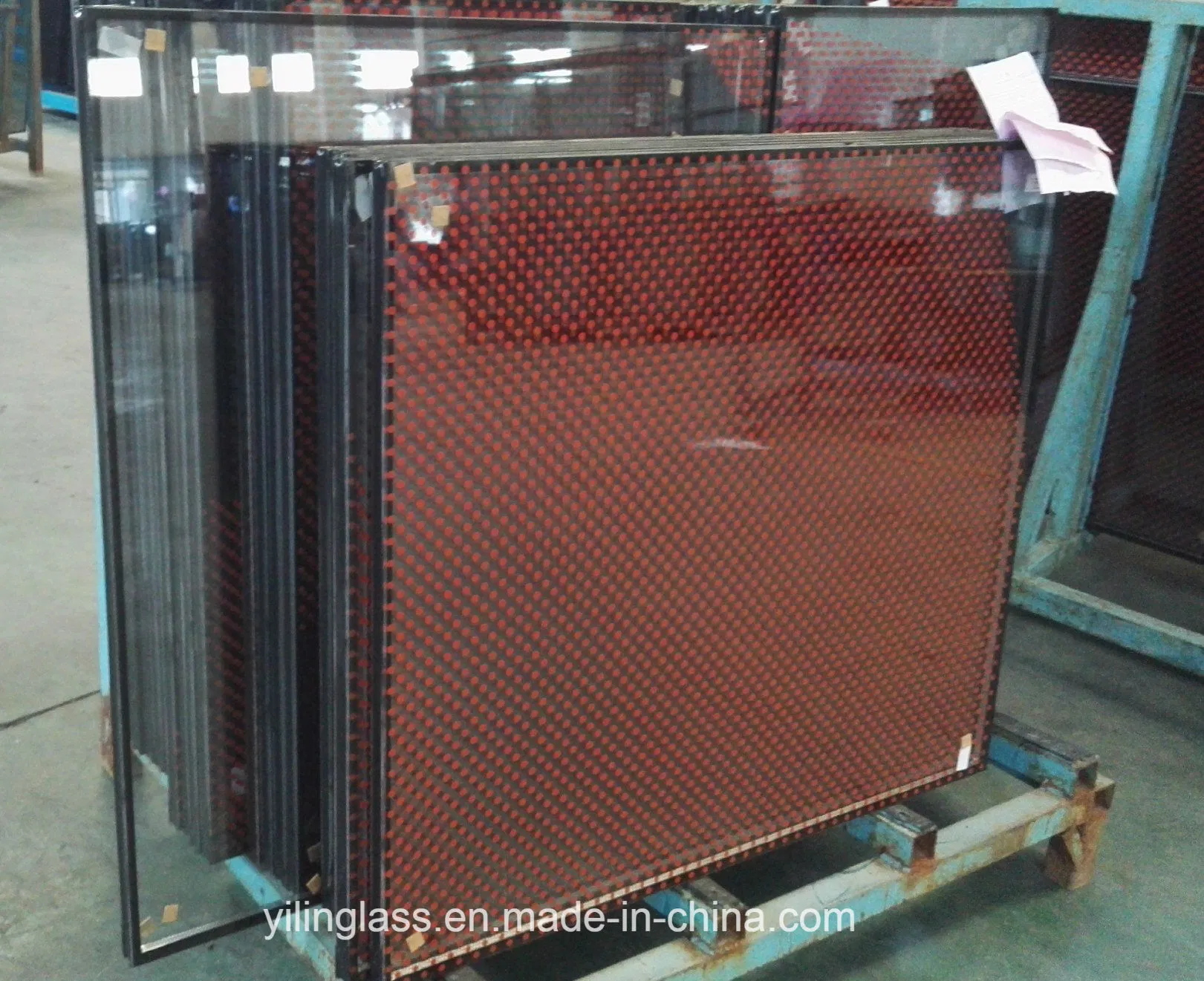 Silk-Screen Printing Double Glazing Glass with Color Pattern