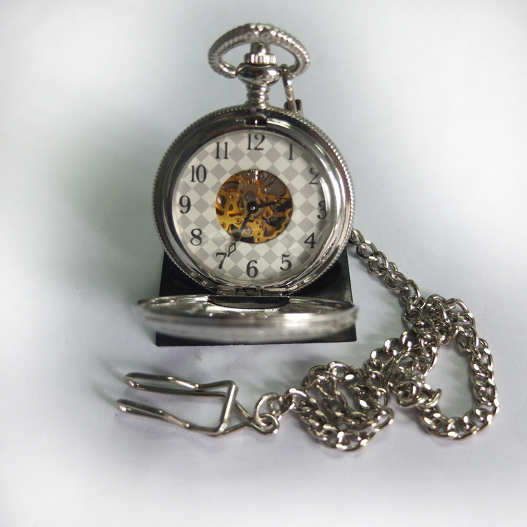 China Watches Hollow Skeleton Mechanical Pocket Watches with Chain