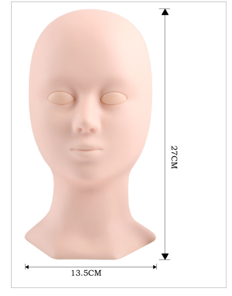 Lash Mannequin Head with 3 Lash Layers, Eyelash Mannequin Head, Practice Lashes for Lash Extensions, Lash Head Mannequin Doll Lash