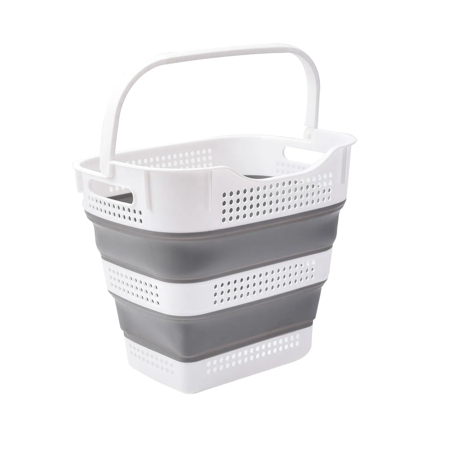 26L Gray Collapsible Foldable Laundry Basket Plastic Children's Toy Basket Home