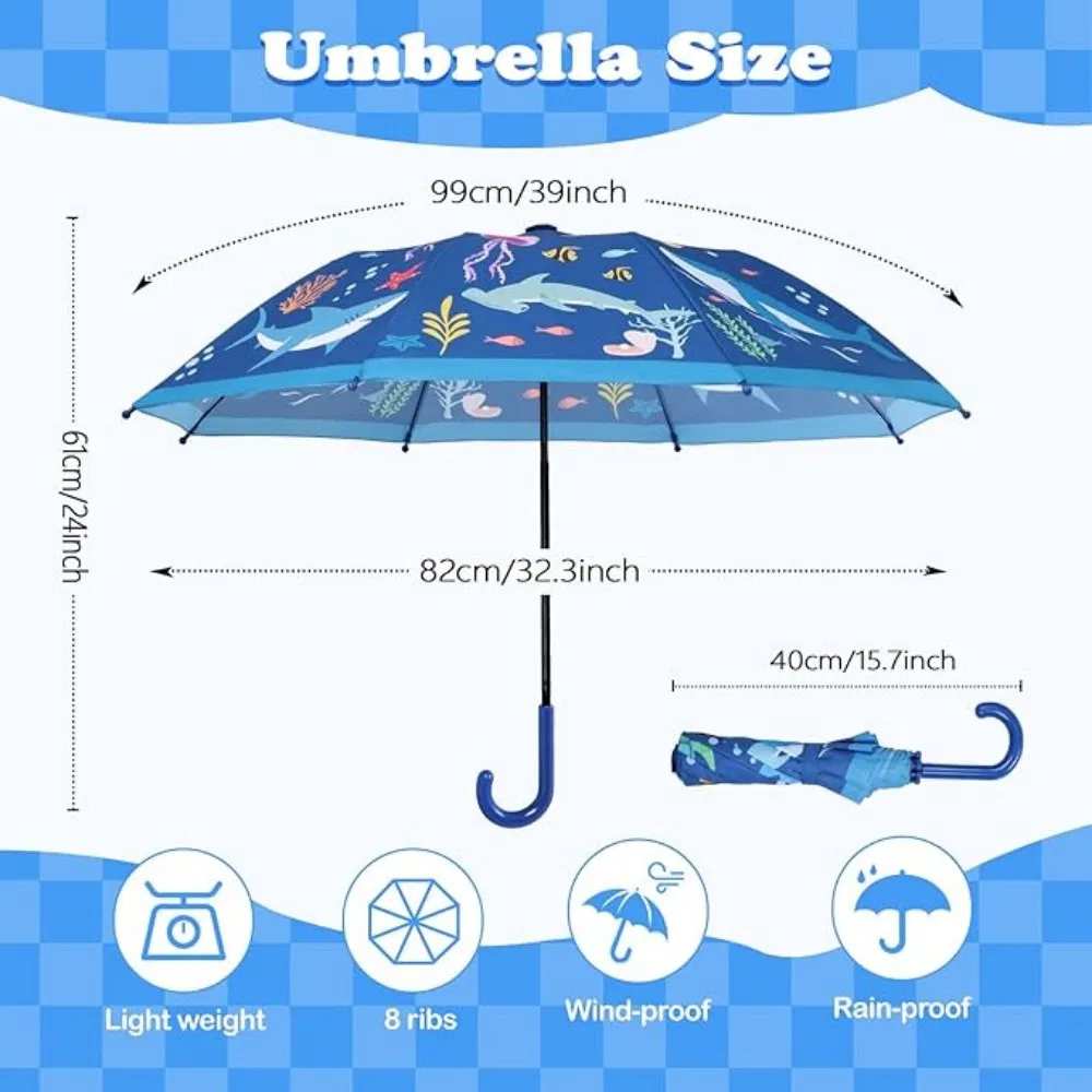 Детский зонт-трость со зверюшками, складной