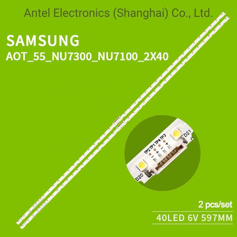 Светодиодная лента подсветки Samsung 55NU7300/NU7100, 40 LED, 6V