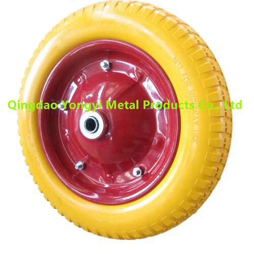 Solid Rubber Polyurethane Foaming Flat Free PU Foam Trolley Wheelbarrow Wheels