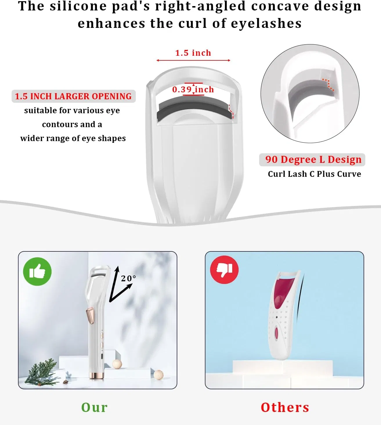 Premium Fast Heating Eyelash Curler - Ready in 8 Seconds