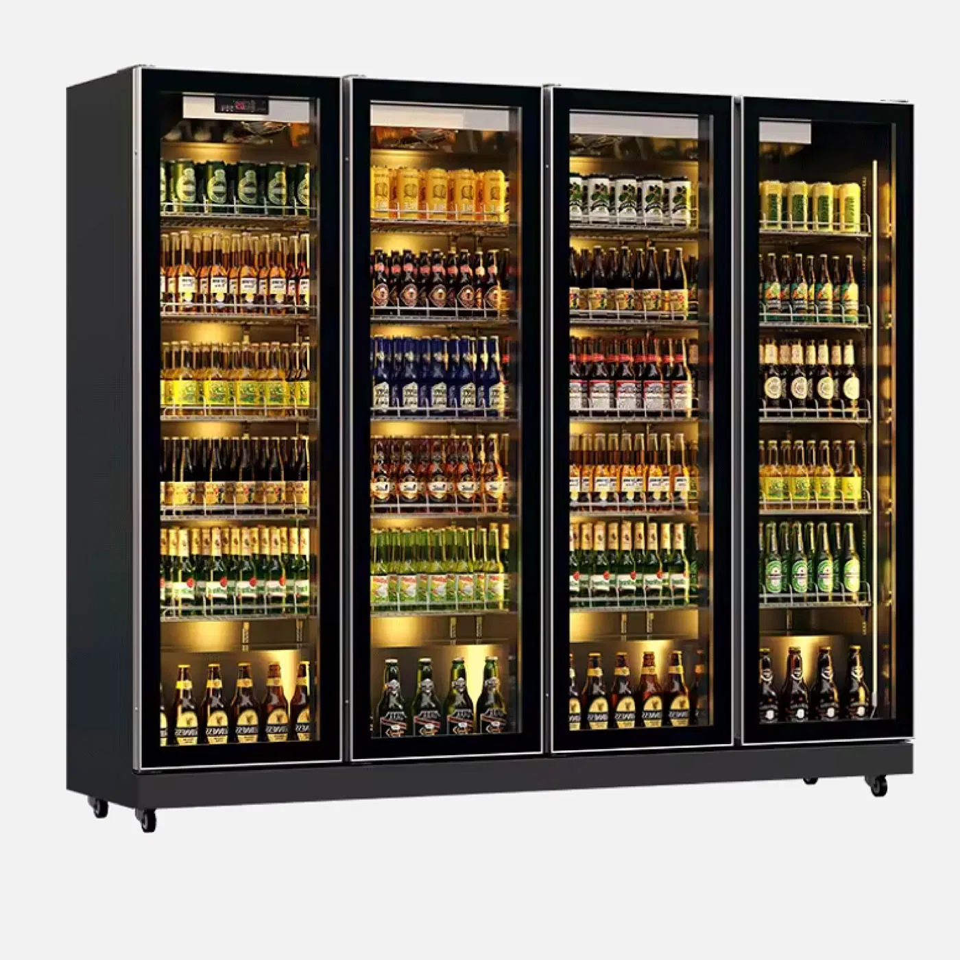 Commercial Vertical Glass Door Display Refrigerator Mini Fridge Restaurant Refrigeration Equipment