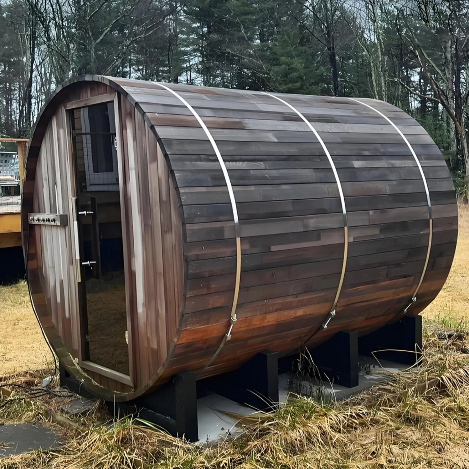 Бочка-сауна из красного кедра Boda с печью