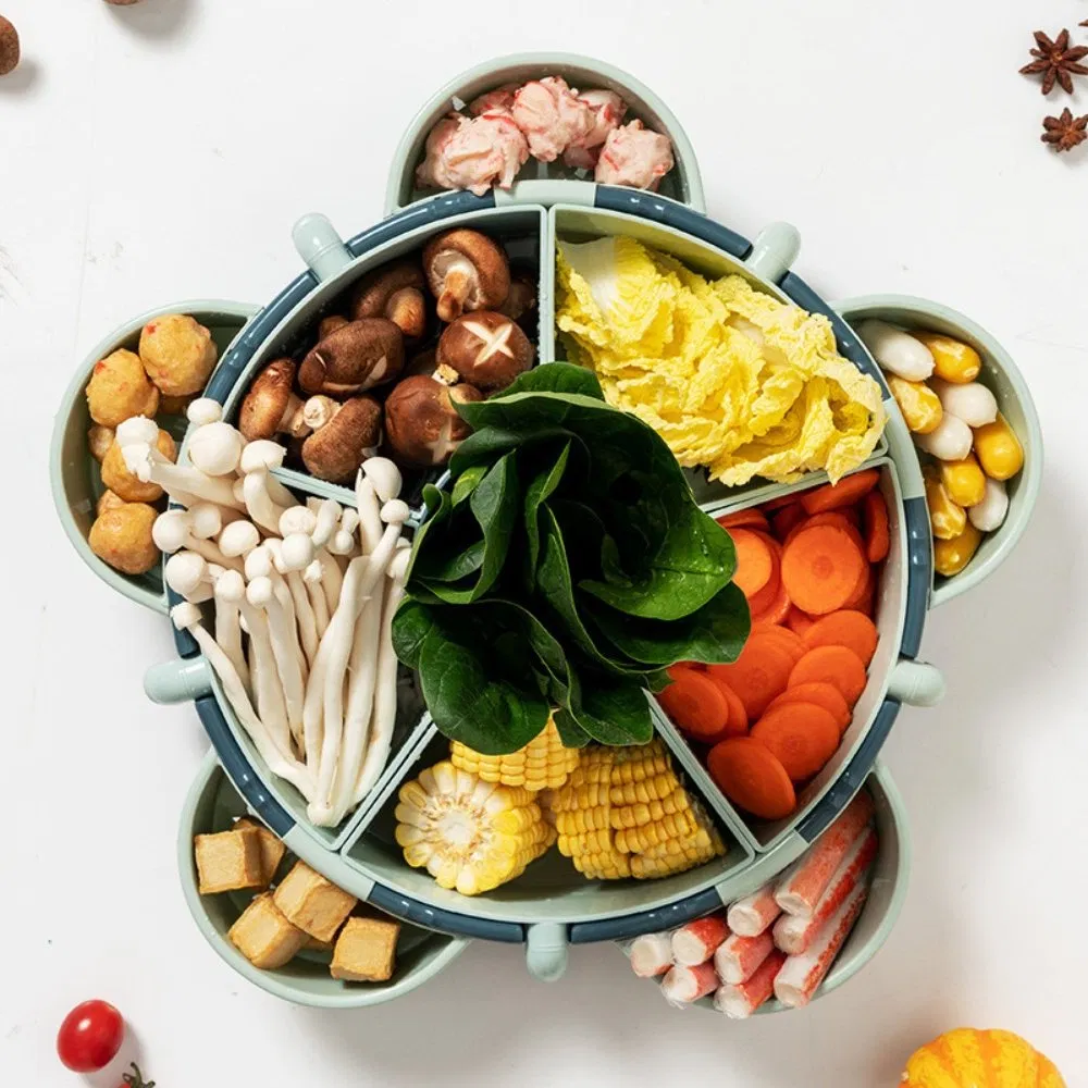 Storage Box Kitchen Multi-Layer Hot Pot Platter Rotating Drain Basket Washing Fruit Basket Bl23176