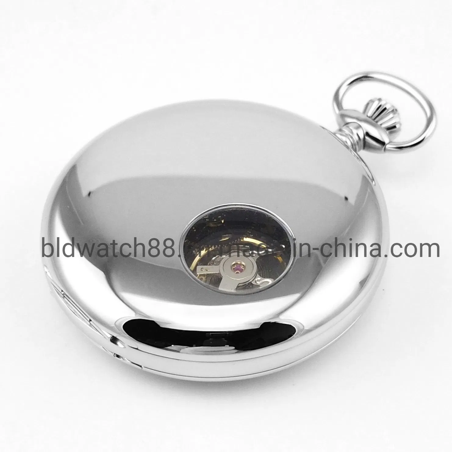 OEM Classic Stainless Steel Wind-up Pocket Watch for Gift