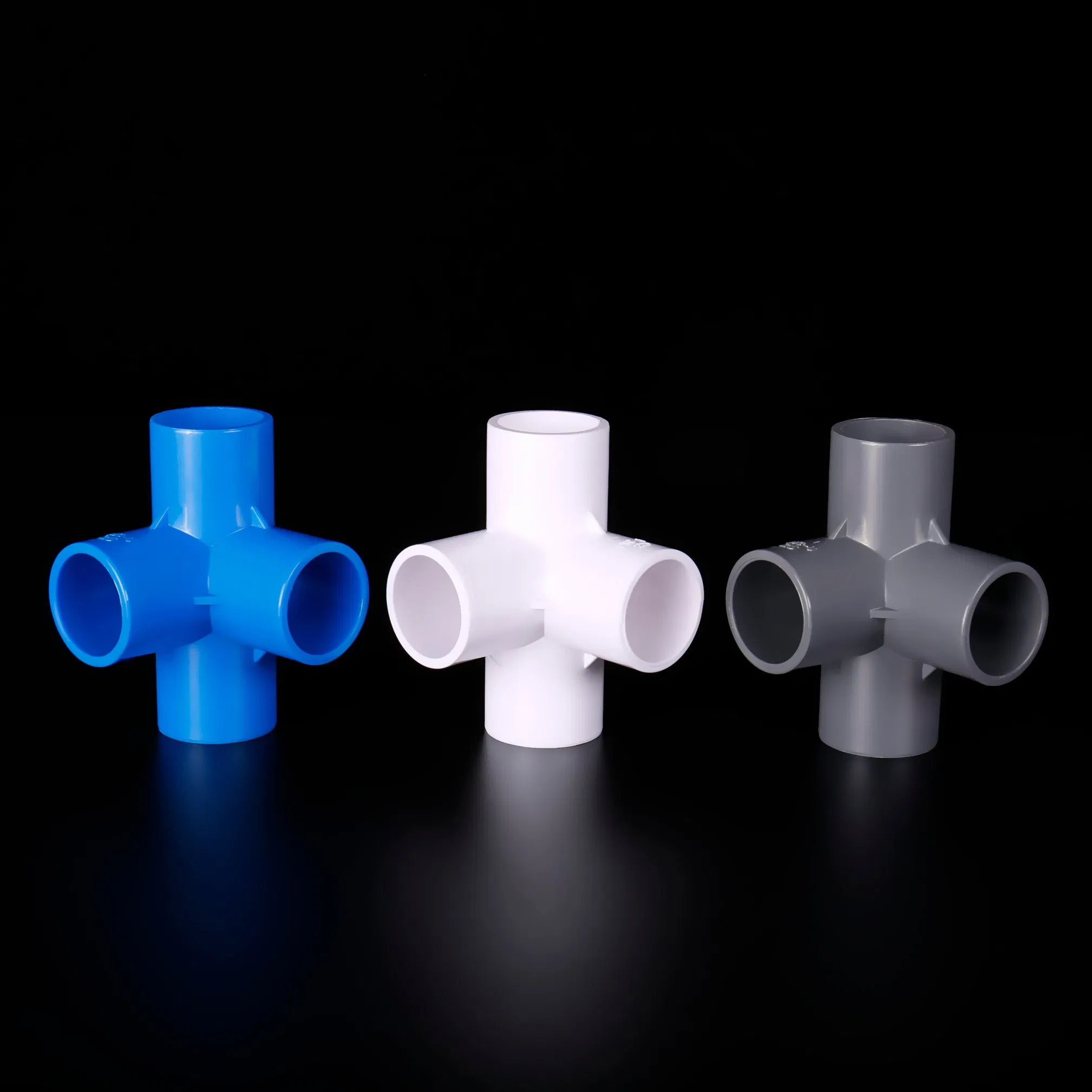 Wholesale Building Customized PVC Plastic Fittings Three-D Four-Way with Glue and Easy Install Farm Pipe