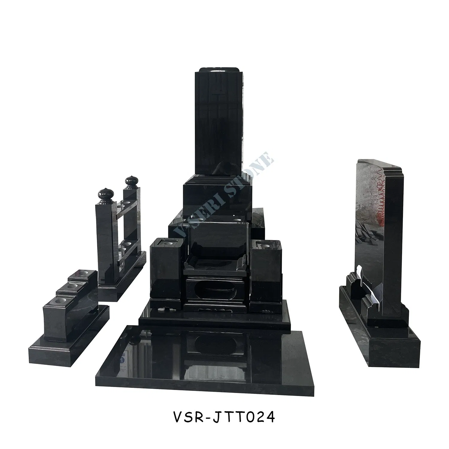 Traditional Customized Black Granite Headstone Monuments Memorial Granite Tombstone
