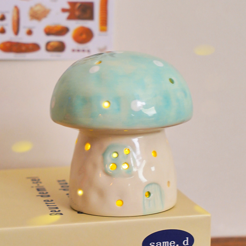 Whimsical Ceramic Mushroom Night Light for Cozy Decor